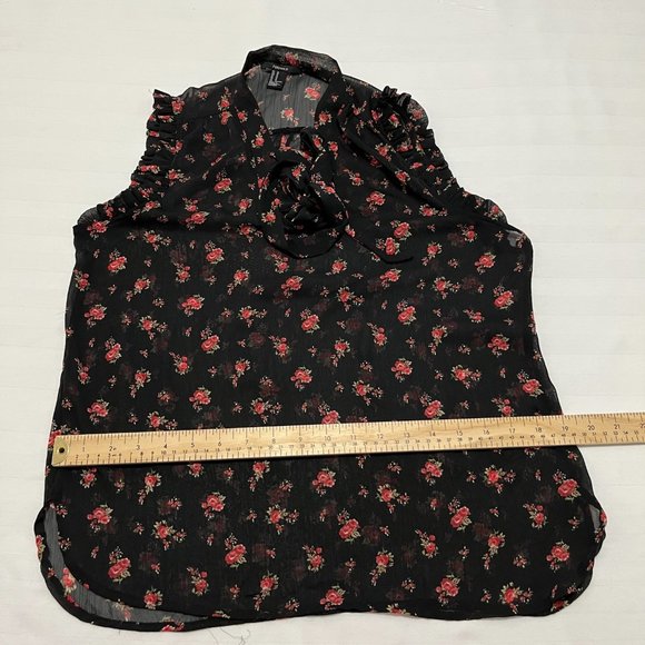 Forever 21 Floral Chiffon Top size M - Picture 6 of 10